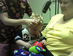Child in a medical faciliy