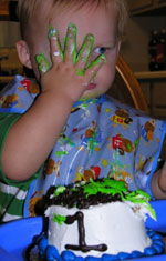 Baby with Birthday Cake