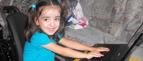 Girl with computer