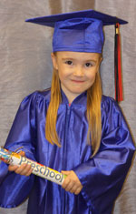 SCHOOL-TALKS Little Girl in Cap and Gown