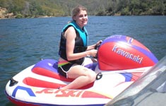 Girl sitting on jet ski