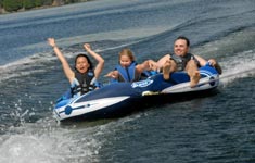 Family on innertube