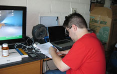 Teen studying