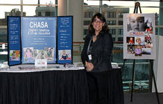 tabletopJ Woman with table display