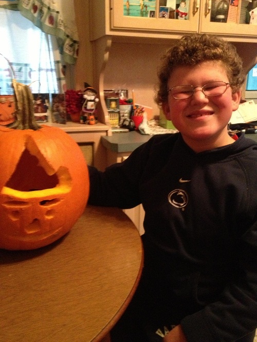 Pumpkin Carving Pediatric Stroke Survivor Nick